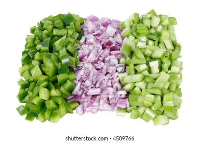 Green Pepper, Onion And Celery The Holy Trinity Of Louisiana Creole And Cajun Cuisine