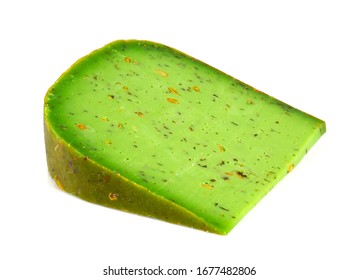 Green Pesto Cheese Isolated On White