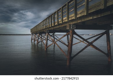 Green Pier In New Haven Harbor Lighthouse