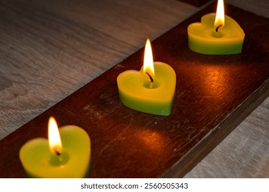 green pink white tealight candles burning romance celebration ritual saraswati indian culture diwali holiday services selling candles Valentine's Day home decor DIY handcrafted aesthetics festive  - Powered by Shutterstock