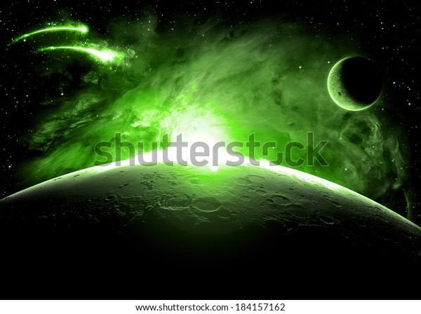 Green Planet Surface - Elements of This Image Furnished\
By NASA 