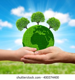 Green Planet Trees Hands Earth Day Stock Photo 400374400 | Shutterstock