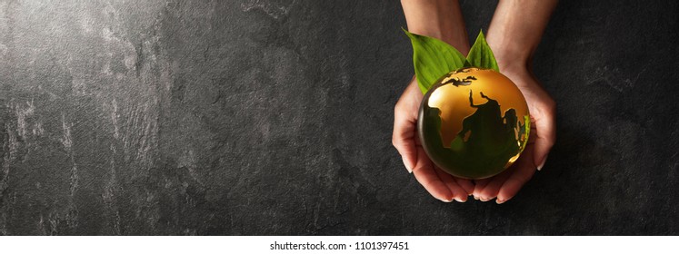 Green Planet In Your Hands. Save Earth. Environment Concept