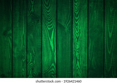 Green Planks for St Patrick's Day design. Dark green wooden background, abstract wood texture Arkivfotografi