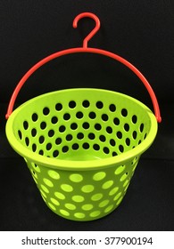 Green Plastic Basket With Hanger