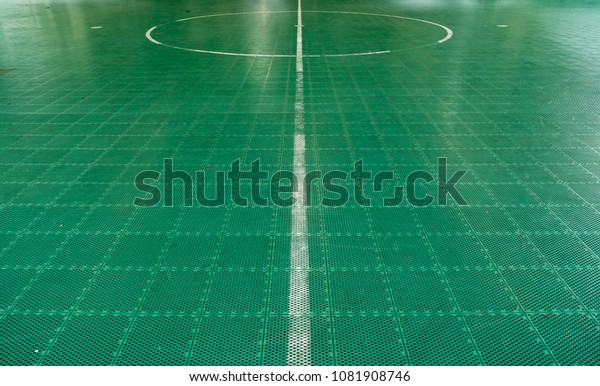 Green Plastic Tiles Floor Basketball Court Stock Photo Edit Now