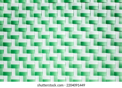 Green Plastic Woven Basket Pattern Background Texture