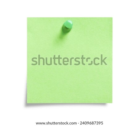 Green Post-it Note with Push Pin