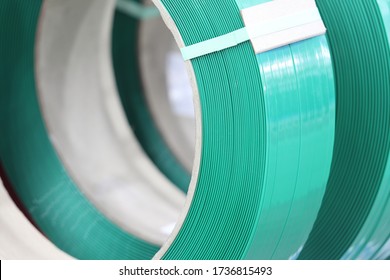 Green PP Band For Packaging And Fastening Of Carton Box ; Business Industrial Background 