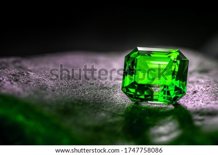 Green Precious Gemstone. Emerald Stone