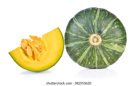 Green Pumpkin Isolated On White Background