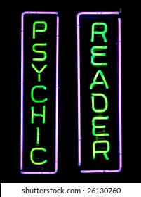 Green And Purple Psychic Neon Sign