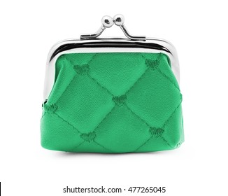 Green Purse On White Background