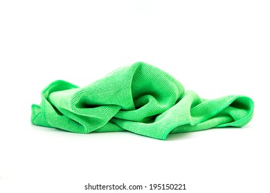 Green Rag On White Background