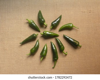 Green Raw Whole Fresh Fresno Chili Peppers