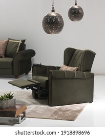 green reclining chair at living room