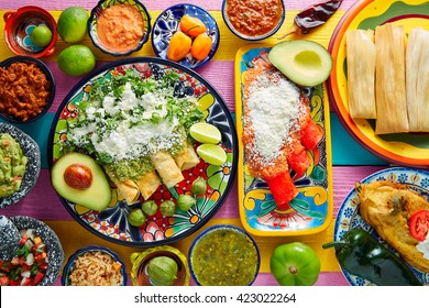 Green Red Enchiladas Mexican Sauces Mix Stock Photo 423022264 ...