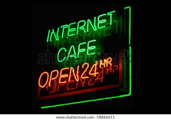 Green Red Neon Sign Words Internet Stock Photo Edit Now