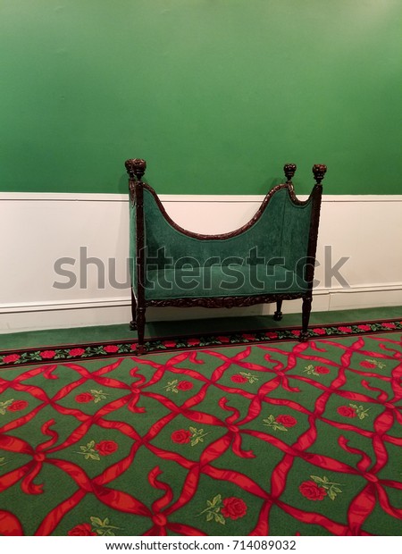 Green Red Themed Room Green Velvet Stock Photo Edit Now 714089032