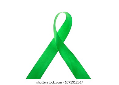 Green Ribbon On White Background Stock Photo 1091312567 | Shutterstock