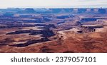 The Green River Overlook on the Island in the sky Mesa at Canyonlands National Park is at an elevation of 6,000 feet above sea level. 
