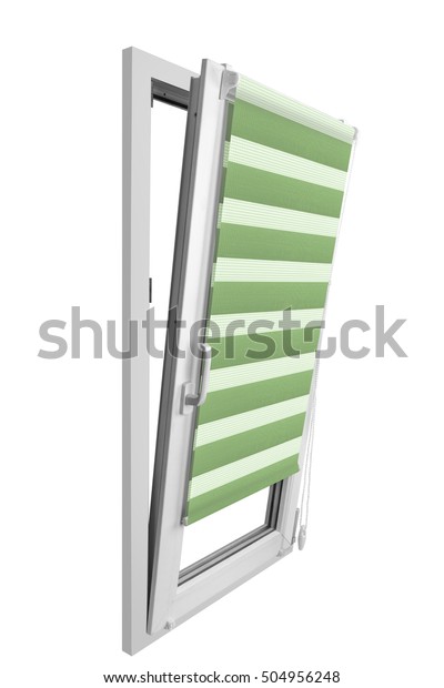 Green Roller Blind Fixed On Top Stock Photo Edit Now