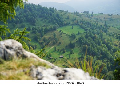 Green Rural Area Seen From Via Ferrata Astragalus, Romania, Europe