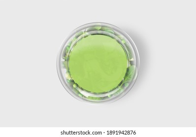 Green Salad Transparent Food Container Mockup