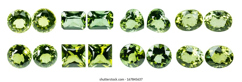 Green Sapphire Isolated On White