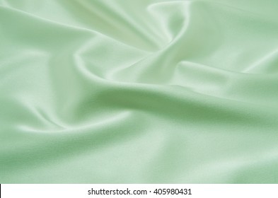 Green Satin Fabric As Background