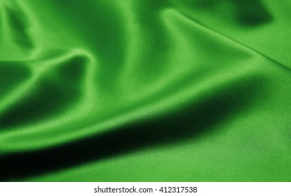 Green Satin Fabric As Background