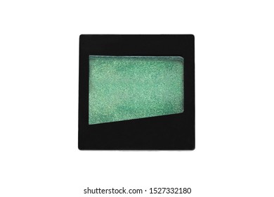 Green Shimmer Eyeshadows Box Isolated Over White