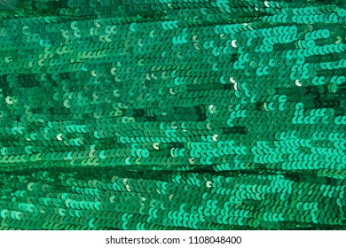 Green Shiny Sequins, Background Texture