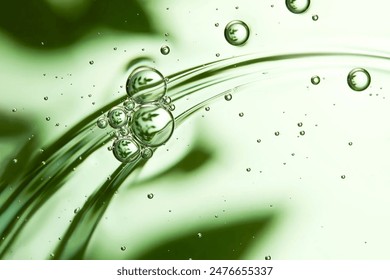 Green skincare product liquid bubble close-up - Powered by Shutterstock