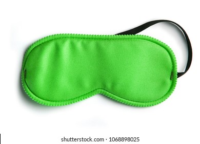 Green Sleeping Mask, Isolated On White Background