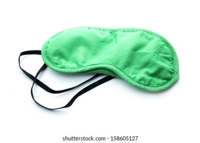 Green Sleeping Mask Isolated On White Background