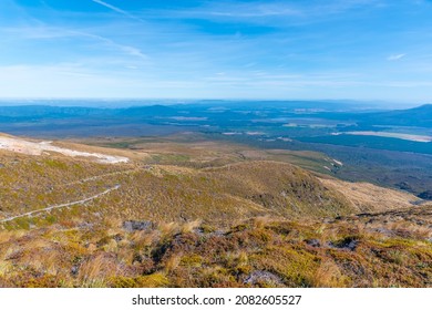 Green Slope Of Mount Tongariro At New Zealand