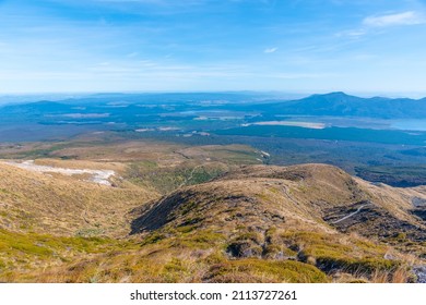 Green Slope Of Mount Tongariro At New Zealand