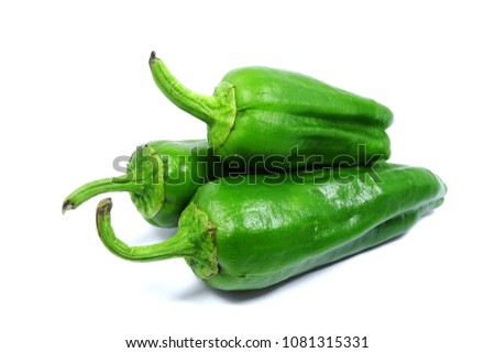 Green small Padron peppers (Capsicum annuum) - Pimientos de padron