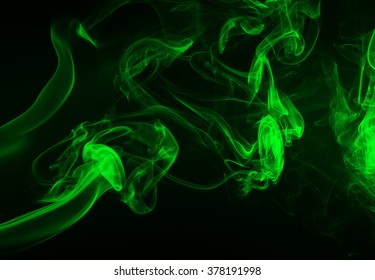 Green Smoke On Black Background