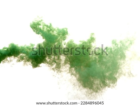 green smoke on white background.