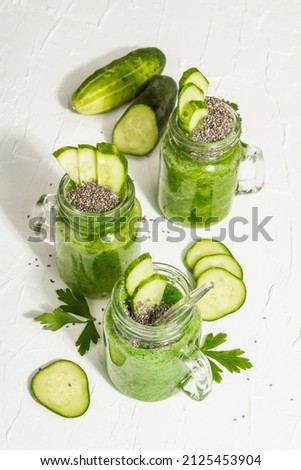 Similar – Image, Stock Photo Fresh and veggie green smoothies