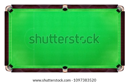 Green snooker table top view