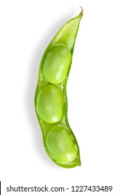 Green Soy Bean Isolated On White Clipping Path.