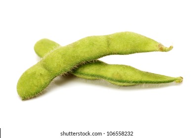 Green Soy Bean On White Background