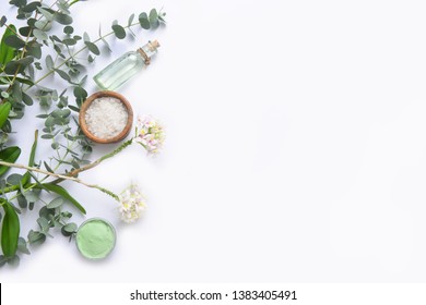 Green Spa Setting Or Wellness Background With Space For Text


