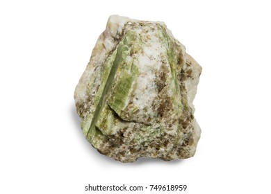 Green Spodumene Crystals Pegmatite Isolated On Stock Photo 749618959 ...