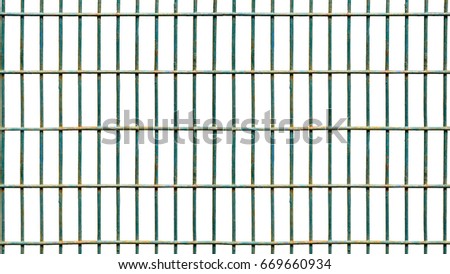 green square iron cage isolate on white background