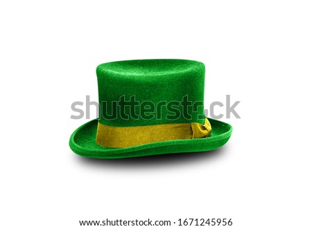 Green St. Patrick's Day hat isolated on white background. With clipping path