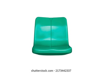 Green Stadium Chairs Isolated On White Background With Clipping Path Included